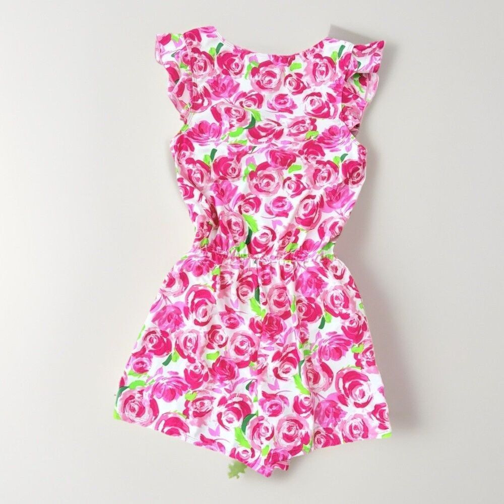 Stella Parker Pink Roses Women's Swim Romper Dress Size S NWT Southern Pockets - Picture 2 of 8